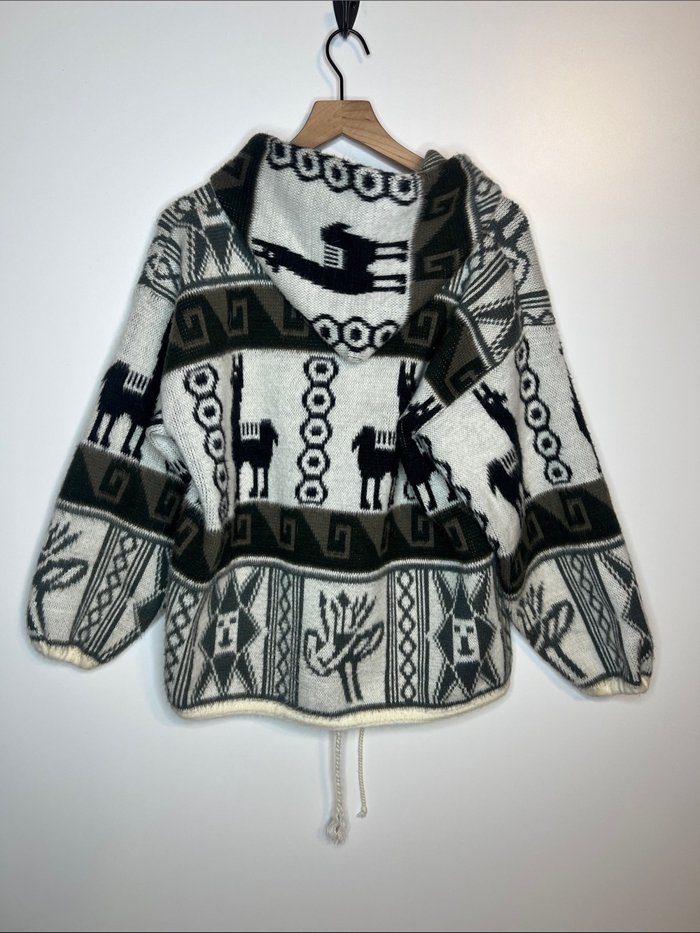 Vintage Tejidos Ruminahui hooded cardigan sweater made from alpaca wool - Picture 2 of 2